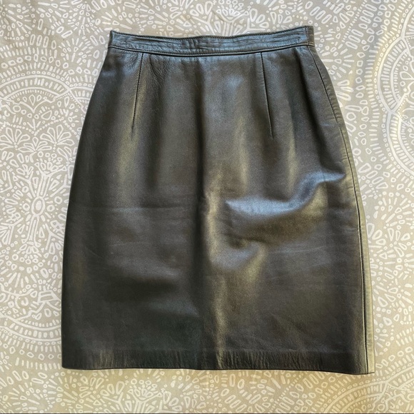Maxima Dresses & Skirts - Authentic Vintage Genuine Leather Skirt